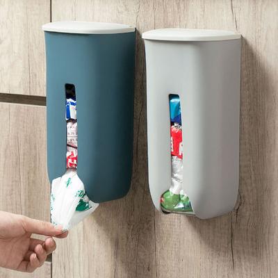 Kreatív falra szerelhető műanyag zacskótartó doboz Konyhai szemeteszsák tároló Többfunkciós rendszerező