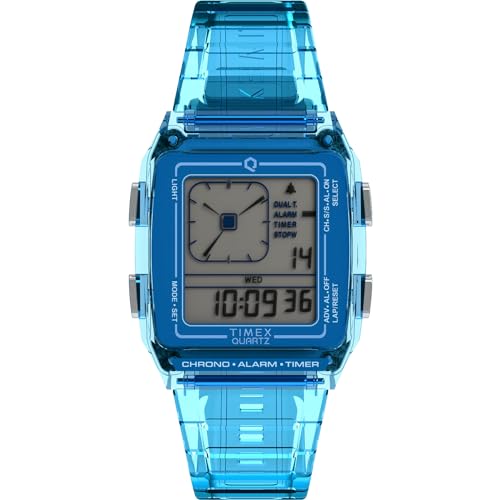 

[TIMEX] Timex Watch QLCA Transparent Blue Dial Resin Acrylic Quartz Philippine Watch Brand TW2W45100 Unisex Clear
