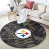 Pittsburgh Steelers Round Area Rug,Carpet Rug for Living Room Bedroom Sofa Playroom Decor,Non-slip Floor Mat