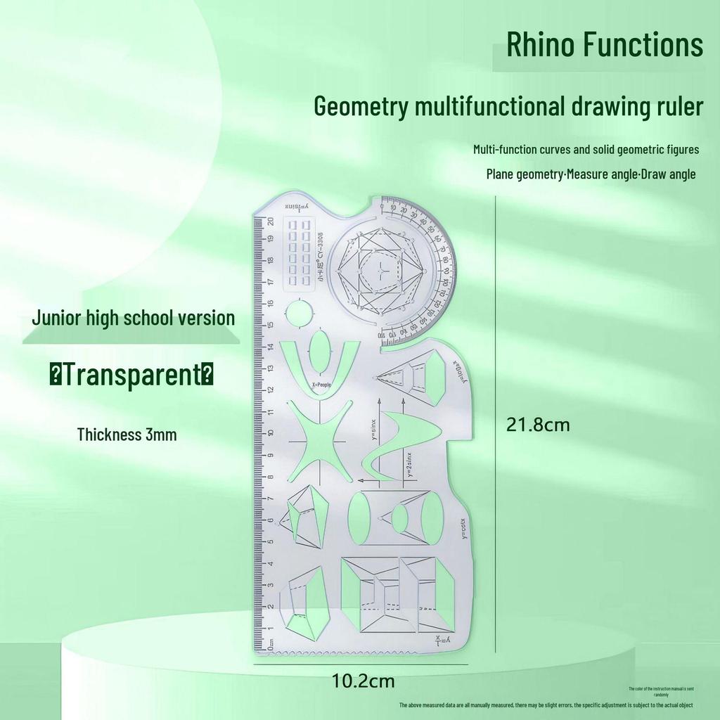 360° Rotating Multifunctional Ruler for Primary & Secondary Students - Multi-Purpose for Math & Geometry