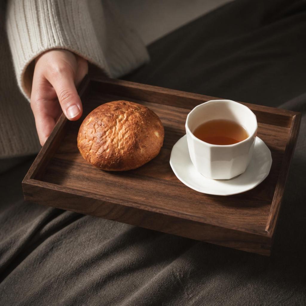 Tray Versatile Black Walnut Wood Serving Sleek for Entertaining