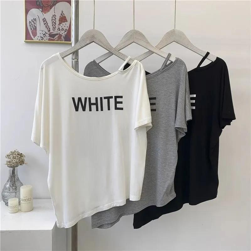 T-shirt Women Summer Printed Casual Large Size Loose Pullover Short-sleeved Yoga Tops