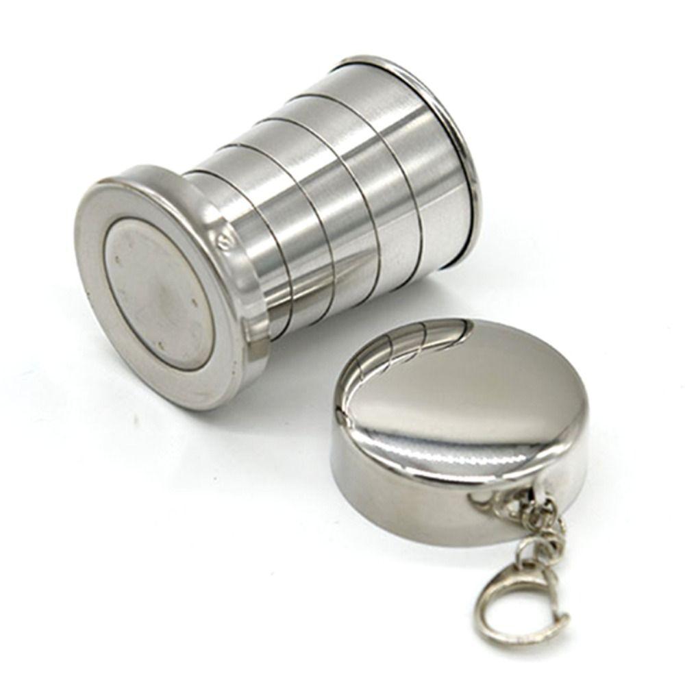 Folded Stainless Steel Folding Cup 150/250ML Collapsible Cups Retractable Cup  Travel