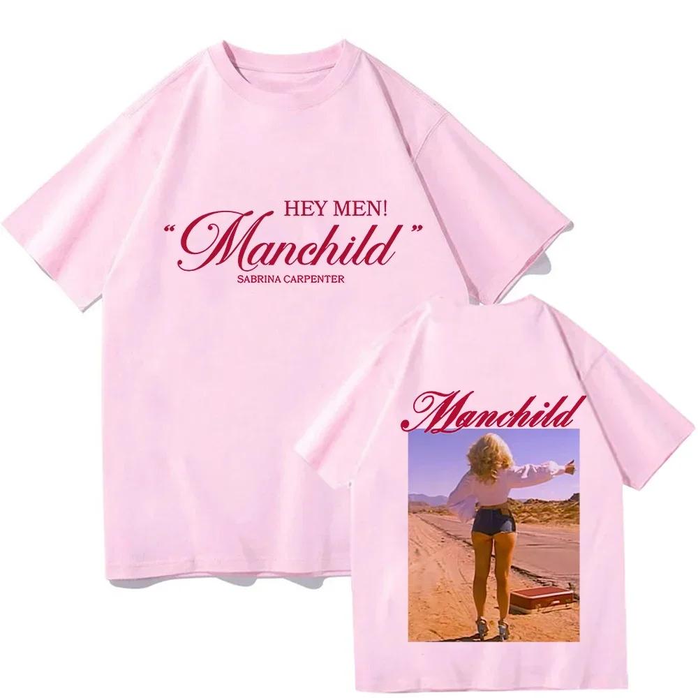 Sabrina Carpenter Manchild Print T-Shirt 2026 Mode Sänger Grafik T-Shirts Kurzarm Unisex Streetwear Sommer Damen Herren