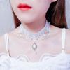 Vintage Retro Women Bride Lace Statement Short Jewelry Choker Collar Bridal Necklace