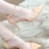 - High Heels Damen Herbst neu spitze Zehenpartie Tasche Kopf dünner Absatz leere Sandalen Nische sexy