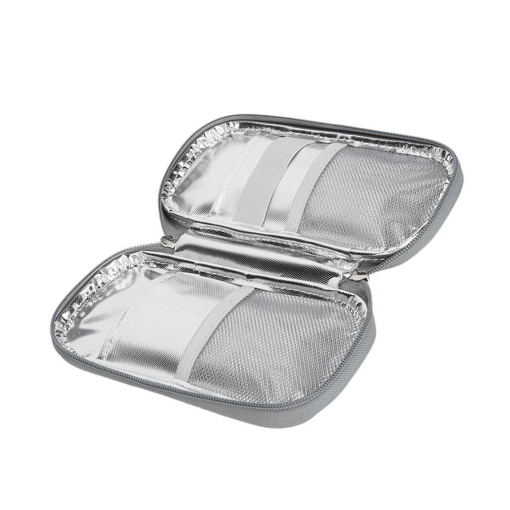 Insulin Cooler Case Portable Insulin Pen Cooling Bag Diabetes Supply Carrying Case for Travel Grey Camellia Flower