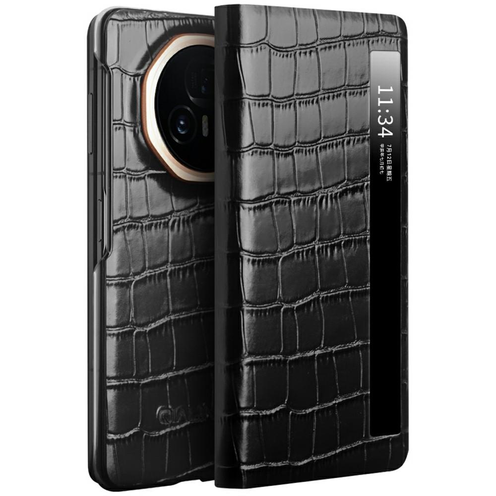 QIALINO For Honor Magic V3 5G Case Smart View Window Genuine Cow Leather Phone Cover