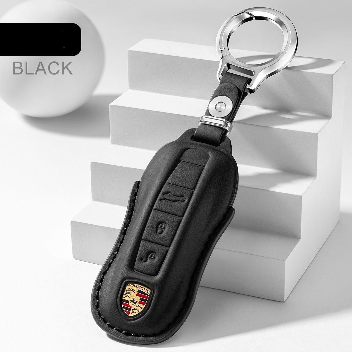 Für Porsche Schlüsseletui Vintage Etui Cayenne Macan 911 Paramela Schnalle 718 Taycan gray