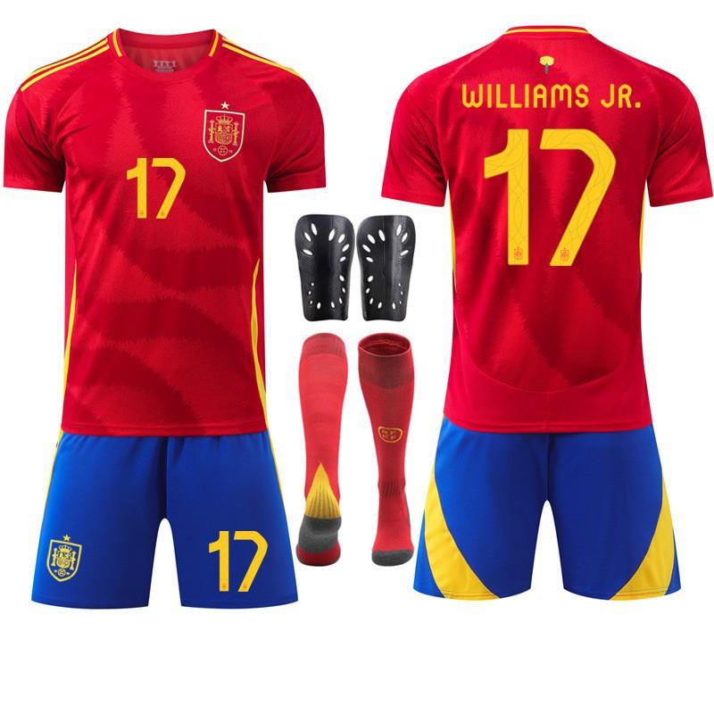 European Cup 7 Morata No. 19 Yamal 17 Nico Jersey Olmo Spanish Home Football
