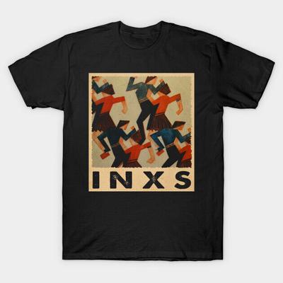 Inxs Evolution Visualizing The Band's Musical Transformation T-Shirt Top magliette Uomo Donna Manica Corta