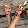 Fashion Women Slippers Summer New Fashion Sandals Retro Large Flat Slippers Outdoor Vacation Beach Casual Shoes Lightweight Slides Women