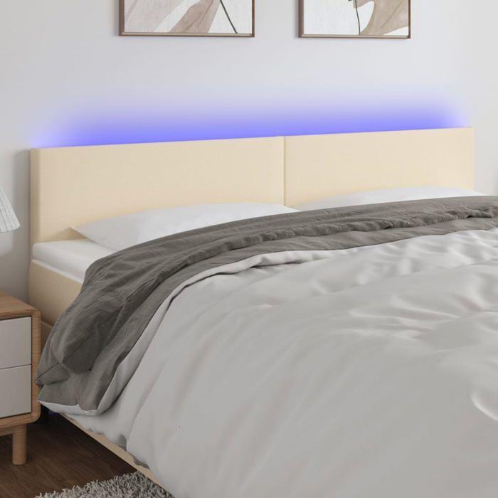VidaXL LED Headboard Bedroom Furniture Double Bed Accessory Head of Bed Frame Interior Cream 3121343