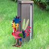 Yard Art Garden Rooster Statues Iron Cockerel Figurines Creative Chicken Sculpture  Lawn
