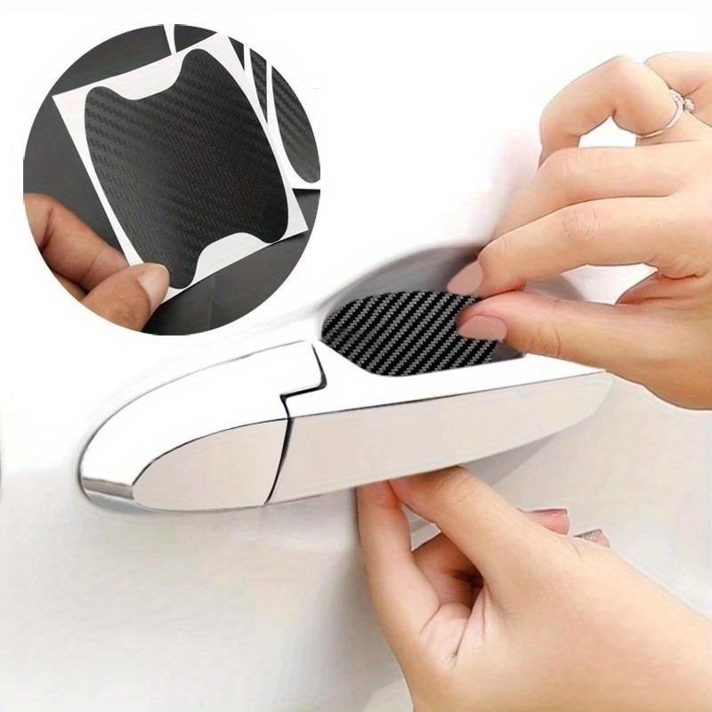 4Pcs/Set Car Door Sticker Carbon Fiber Scratches Resistant Cover Auto Handle Protection Film Exterior Styling Accessories