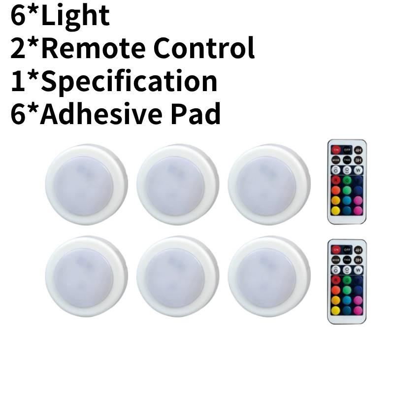 

Led 6pcs Under Cabinet Lights Dimmable Rgb Lights Closet Decorate Lamp Lighting