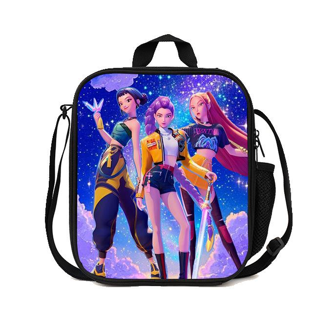 Gedruckte Hexenjäger K-Pop Essensbeutel, Studentin Huntrix Kpop Picknicktasche Kühltasche, Thermoisolierbeutel