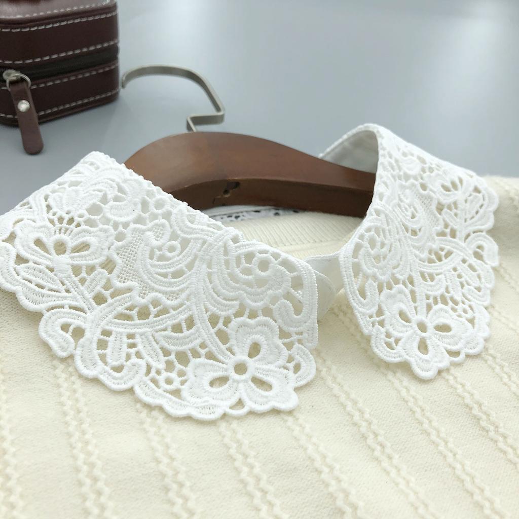 Korean Style Embroidered Shirt Detachable Fake Collars Women's Decorative Sweater Blouse Removable Collar Accessory