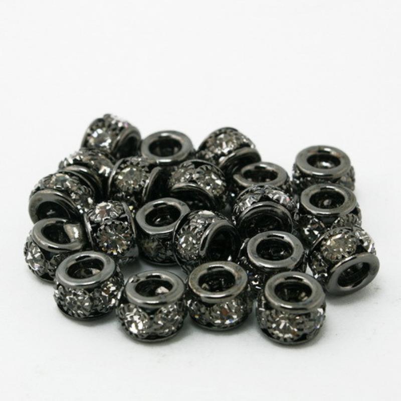 4 Stück 6 x 8 mm Diamanten Rand großes Loch Metallperlen für Schmuckherstellung DIY Armband Halskette Ohrring