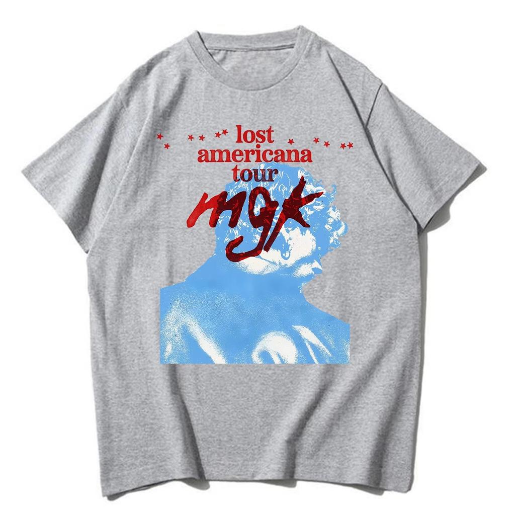 Mgk Lost Americana Tour 2026 Spring summer new Fashion Tshirt O Neck Harajuku y2k Short Sleeve top Casual Shirt for Fans Gift