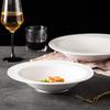 European Ceramic Plate: Large Underglaze Color Stone Texture Soup Bowl, Microwave Safe for Restaurants and Hotels