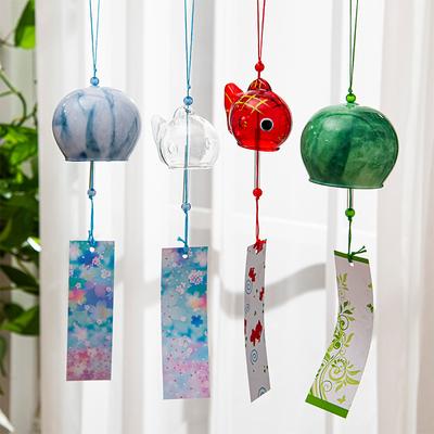 Japanese Wind Chimes Japan Wind Chime DIY Hand-painted Small Goldfish Wind Bell Birthday Gift Outdoor Garden Decoration Pendant