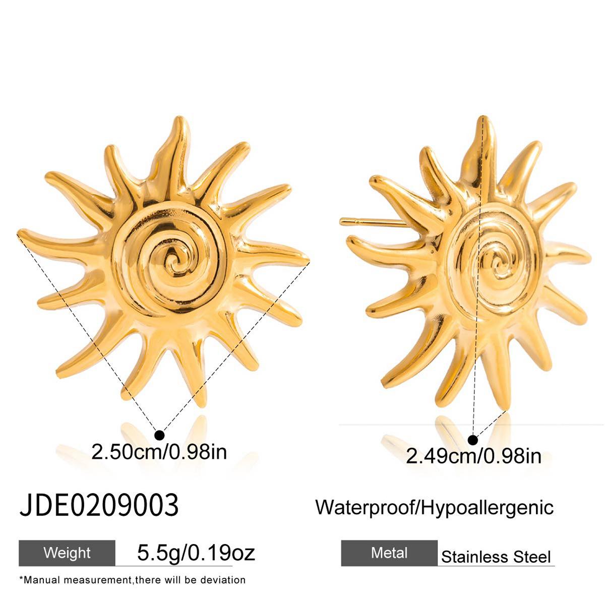 Европейские и американские серьги-солнце, серьги из высококачественного 18-каратного золота, дизайн нишевый