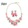 Necklace And Earrings Set 1 Camellia Choker Earrings, Faux Pearl Rhinestone Luxury Jewelry Elegant Flower for Women Daily Wear Party Date High-quality