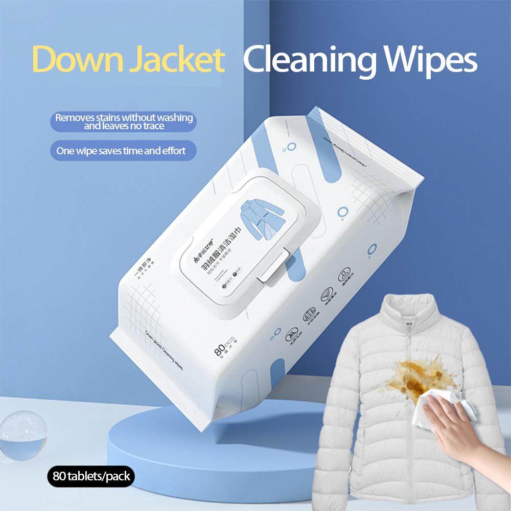 Lucky Goddess Family Pack 80-Piece Down Jacket Cleaning Wipes - Decontamination, No Water Needed.