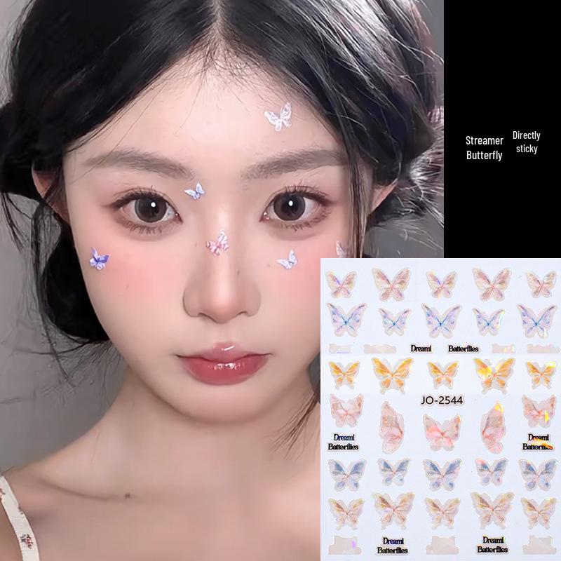 Świąteczne naklejki na twarz i paznokcie z płatkami śniegu: Zimowa Kraina Czarów Naklejki do Makijażu