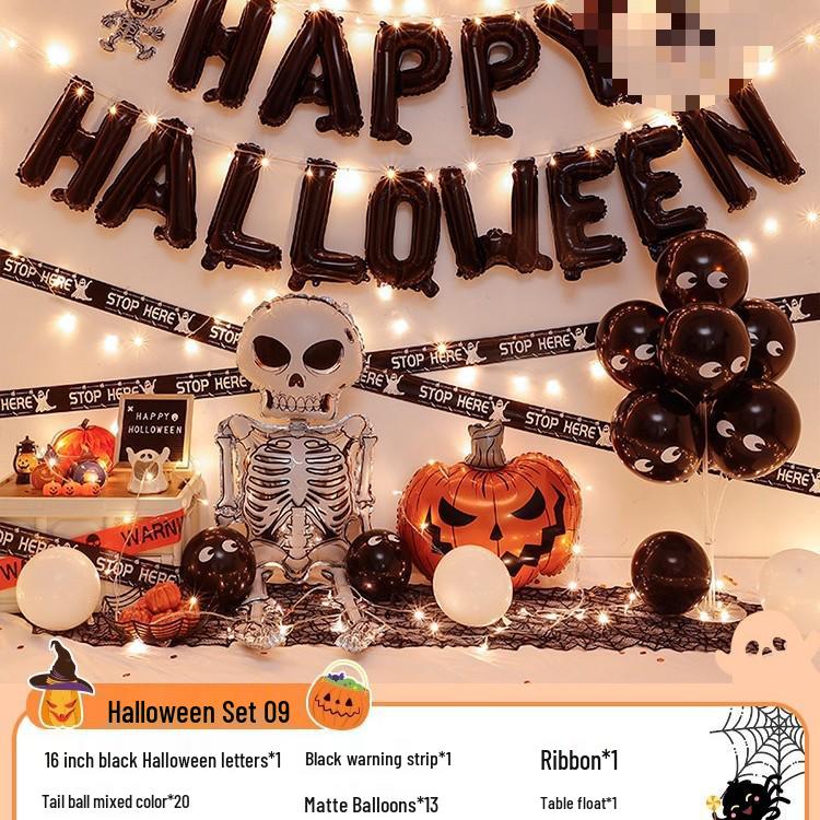 Halloween Balloon Decorations - Pumpkins, Ghosts, Bats, Skulls for Party Ambience