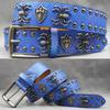 Original Punk Belt Men Women Skull Rivet Snake PU Leather Needle Buckle 105-125cm