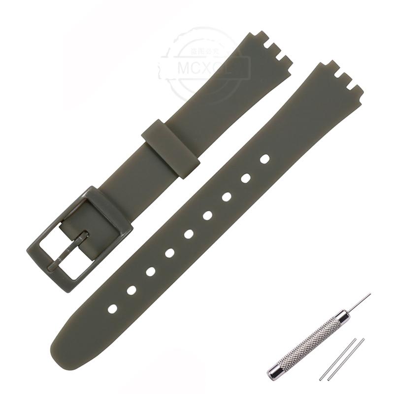 Soft Silicone Watchband Suitable For Swatch 12mm Girls Ladies Strap Colore Waterproof Wrist Bracelet Watch Accessories