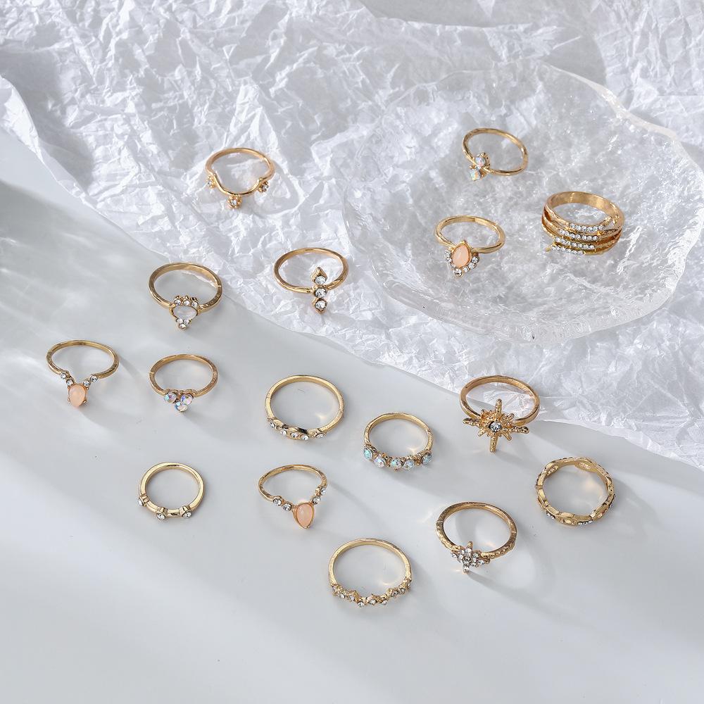 Bohemian Ring Set Of 16 Diamond Set Ring Jewelry