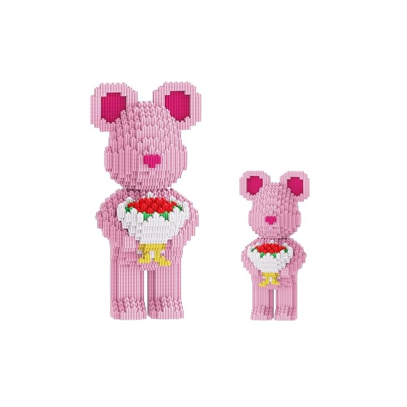 [47-56cm Bär] Bären Bausteine, 3600-5200 Teile, Niedliche Bausteine für Erwachsene, 25 Modelle, DIY Lernbausteine, Emotionale für Paare