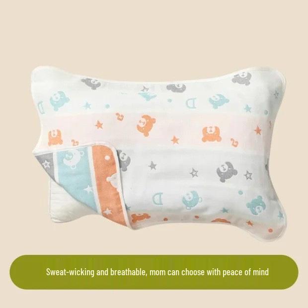 

Baby Cotton Gauze Pillow Towel - Breathable, Sweat-Absorbent for Newborns and Kids Regular