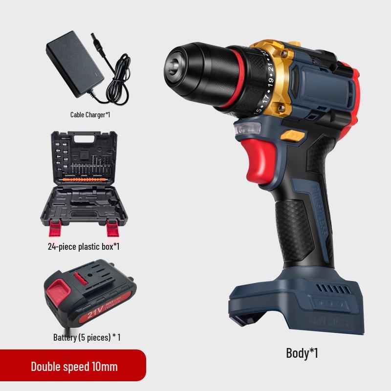 Cross 21V Lithium Battery Hand Drill Screwdriver - Multifunctional Electric Impact Tool