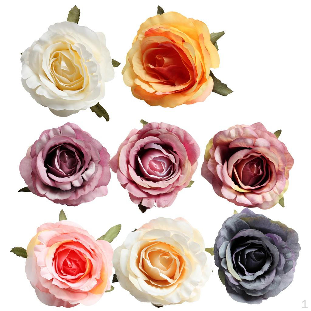 

10 Pieces 6cm European Silk Roses Artificial Flowers Heads For Wedding Home Decoration Party mixed