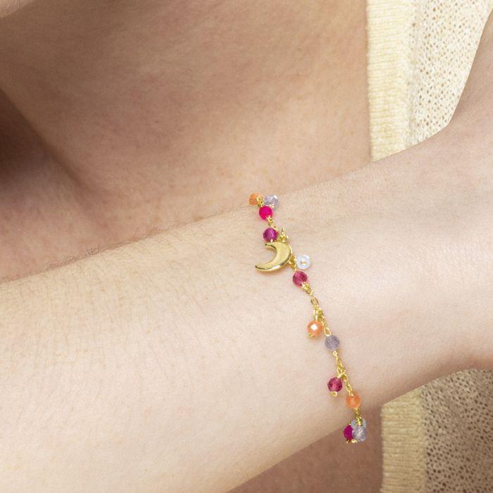 Bracelet - Tryx - Argent 925 - Cristal multicolore - Or jaune 18K - 16 cm + 3 cm d'extension