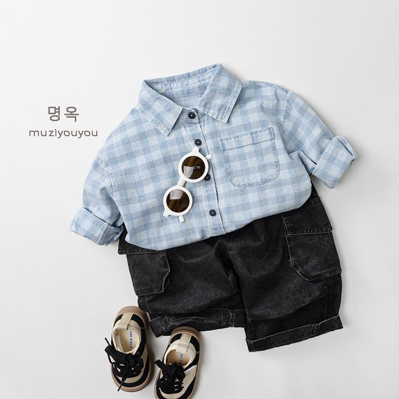 Kids Casual Loose Cargo Pants Korean Style Children Outer Wear Trousers