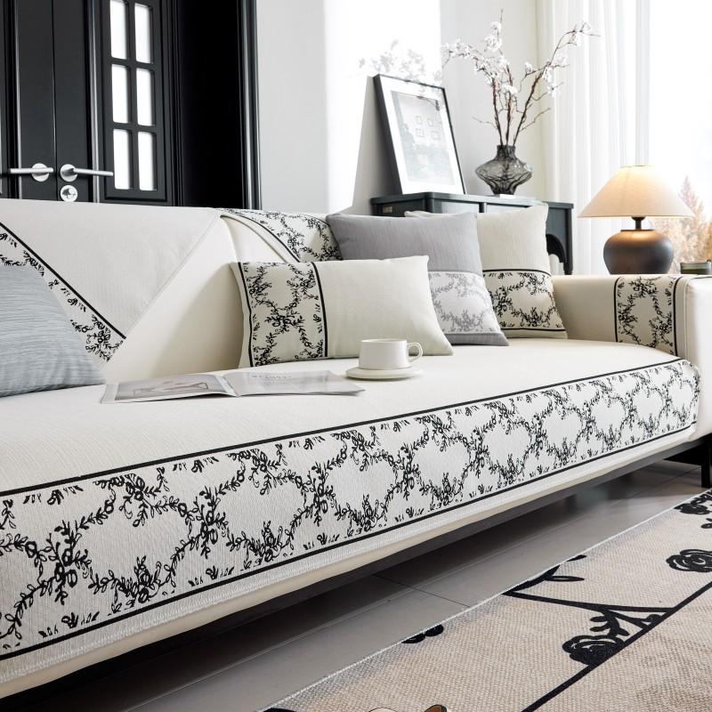 

Новый французский кремовый ветер снег Нил цвет растения плетение жаккард диванная подушка все сезоны универсальный пылезащитный и нескользящий чехол для дивана 70*70cm