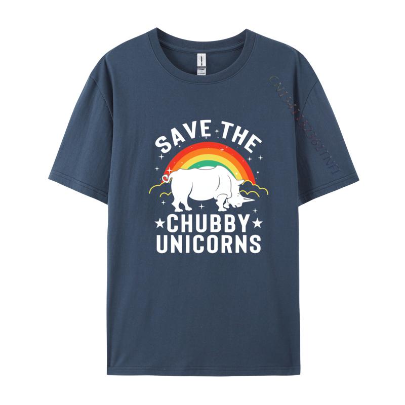 Save The Chubby Unicorns Rhino Rainbow TShirt Party Fitness Tight T Shirt Prevailing White Graphic Tee