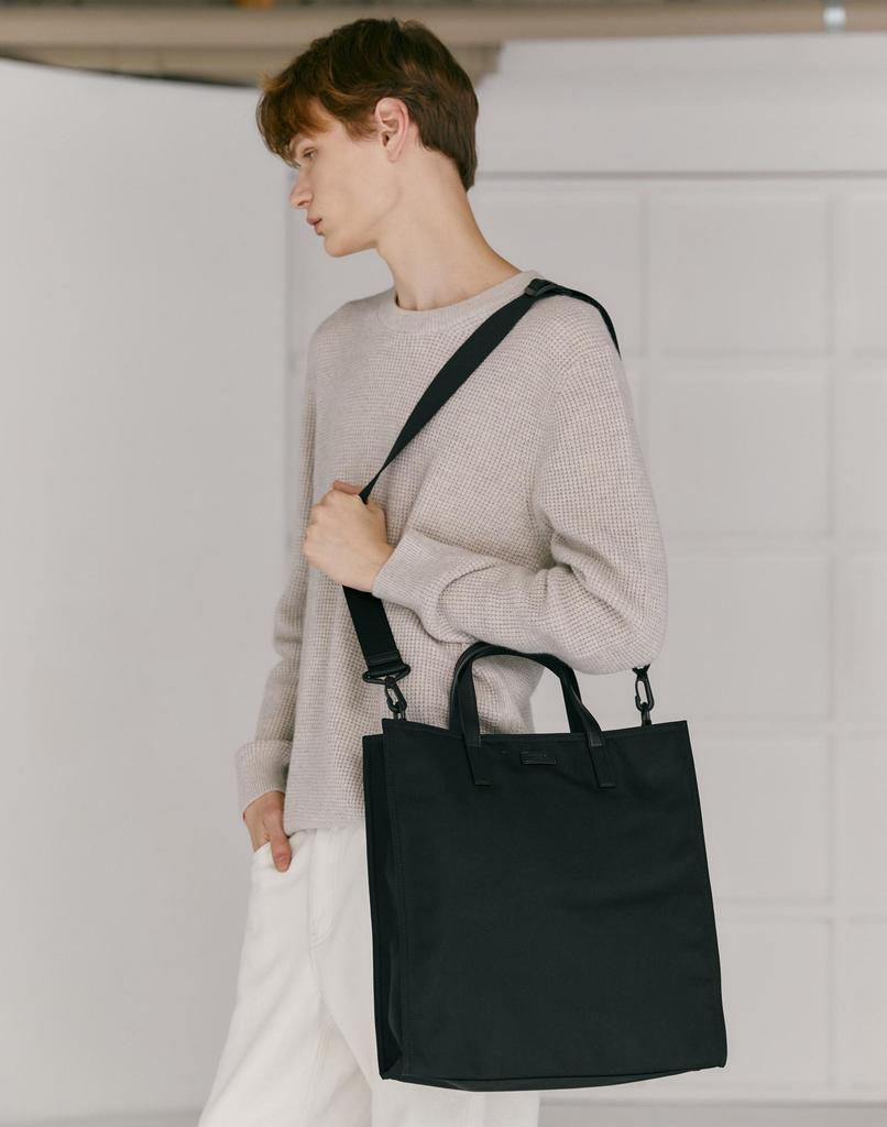 Hazzys Men Acc Black Fabric Logo Label Crossbody/Tote Bag