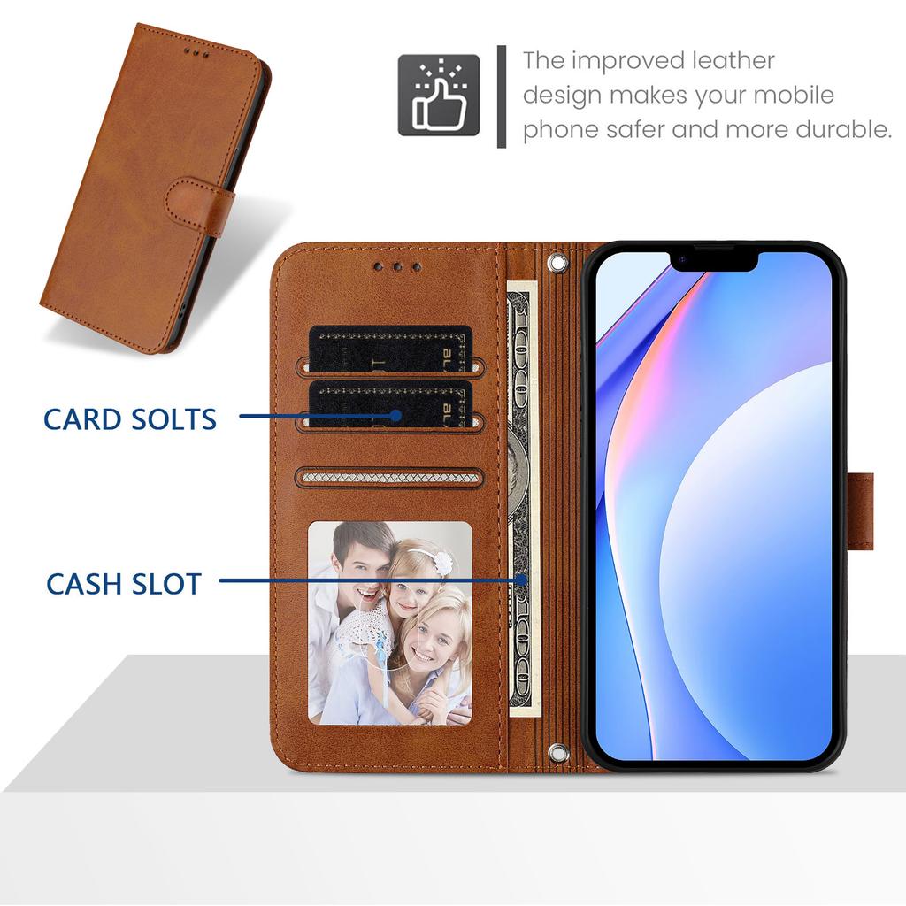 For Xiaomi 15T Wallet Case RFID Blocking Calf Texture Leather Stand Phone Cover with Strap