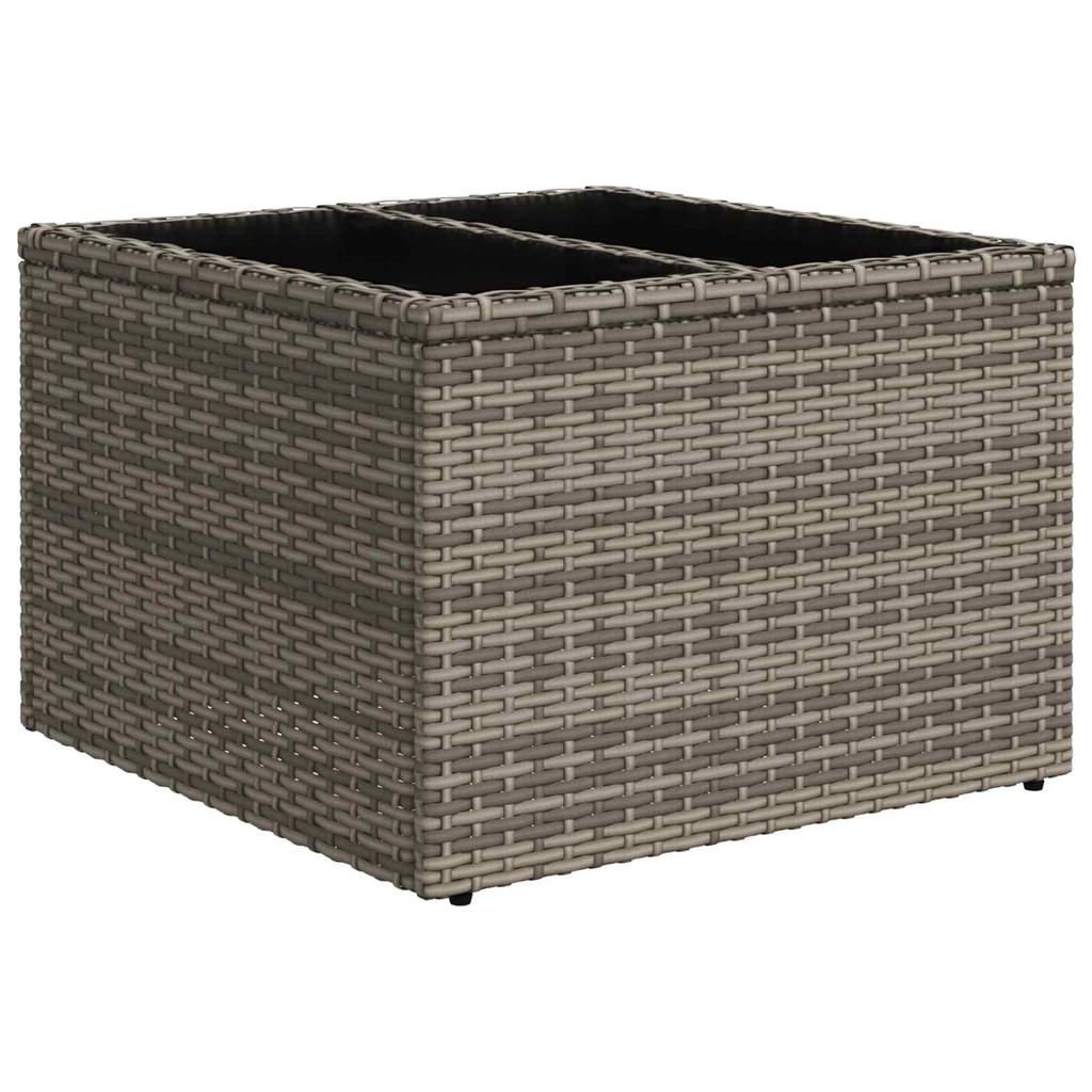 Grey Poly Rattan Sofa Set with Cushions and Storage
