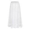 Womens Sheer Mesh Cover Up Skirt Elastic Waistband Lace Trim Midi Tulle Skirt Extender Half Slip