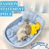 Cute Lace-Trimmed Pet Cat Princess Sofa Bed For Four Seasons  Washable and Removable Soft Plush Oval