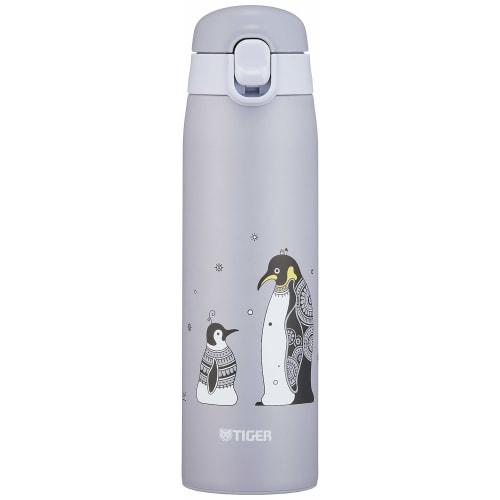 Tiger Thermos (TIGER) 500ml Water Bottle, Kameichido Mug, Stainless Steel Bottle, One-Touch Operated, Lightweight, Penguin Design, MCT-A050H