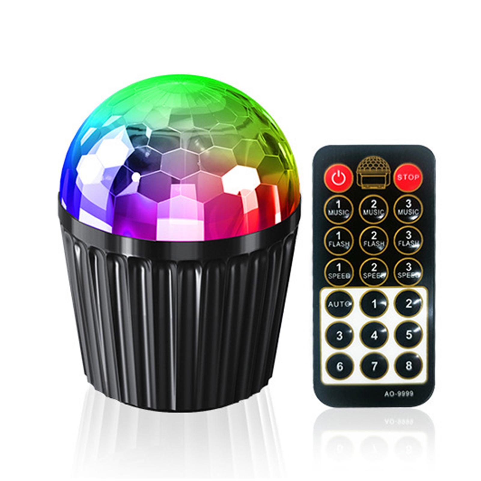 

Crystal Magic Ball Lamp Home KTV Stage Light Disco LEDs Light Проекційні світильники Атмосферне світло with Remote чорний