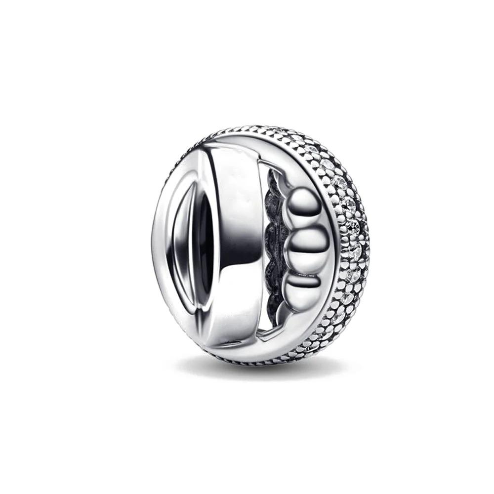 New 925 Silver Heart Spacer Beads for DIY Bracelet Fashion Jewelry Women Accessories Openwork Charm